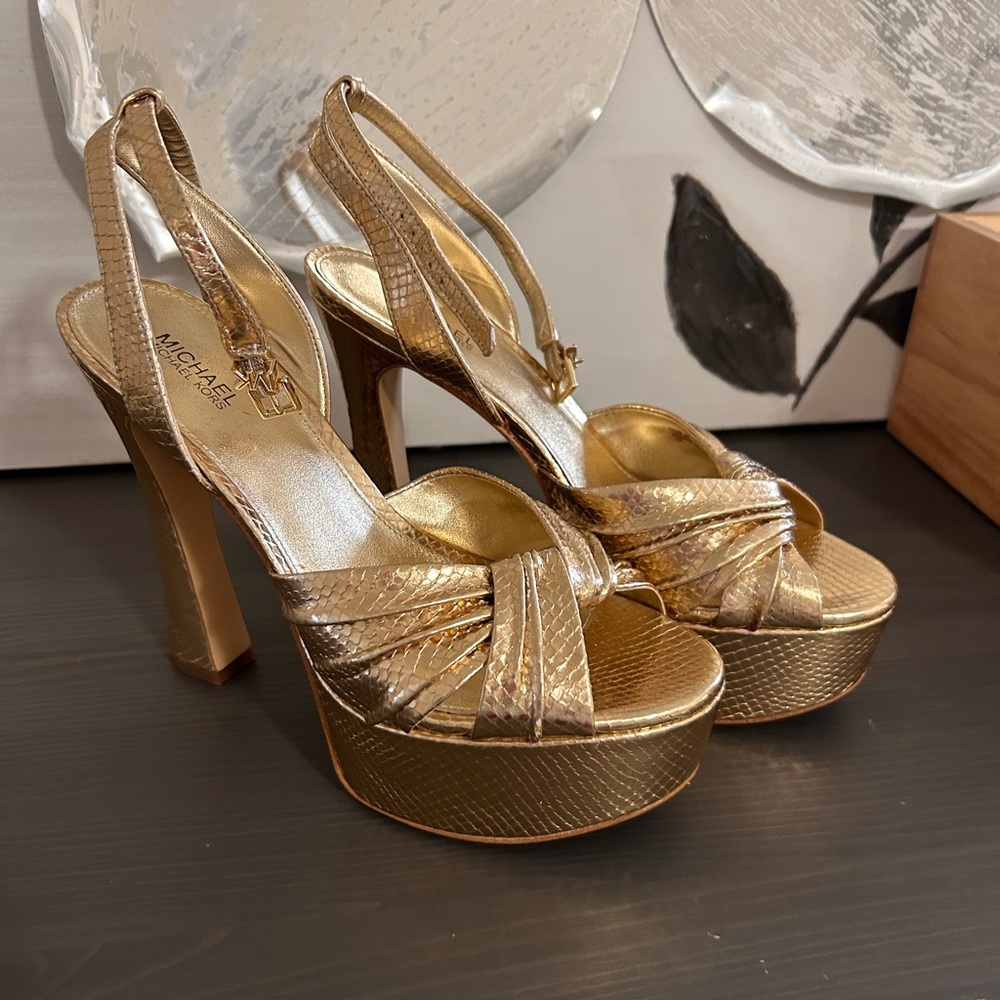 Michael Kors Platform Gold Shoes